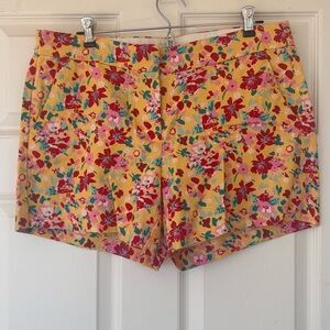 J. Crew Factory Women’s Colorful Floral Linen Look Shorts‎ Size 10